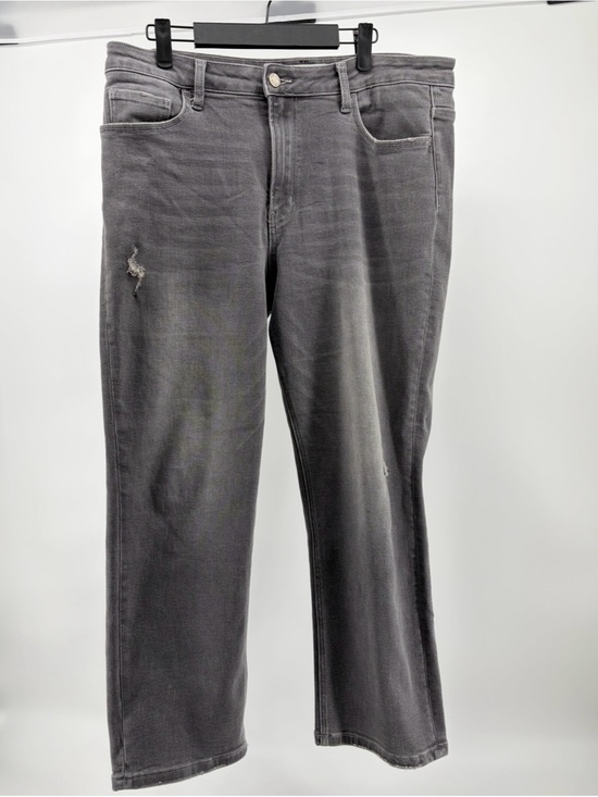 Vervet Denim - Vervet "Gladness" High Rise Distressed Crop Straight Jeans, Gray, Women 32 D453
